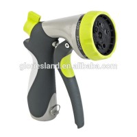 Garden Hose Nozzle - Hand Sprayer - 8 Pattern Adjustable, Heavy Duty Metal Construction - Slip Resistant